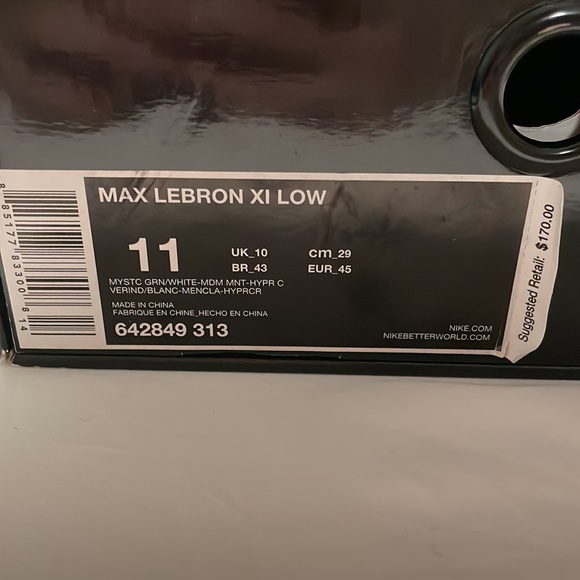 Men’s Nike Air Max Lebron XI Low sneakers mystic green - Picture 4 of 6